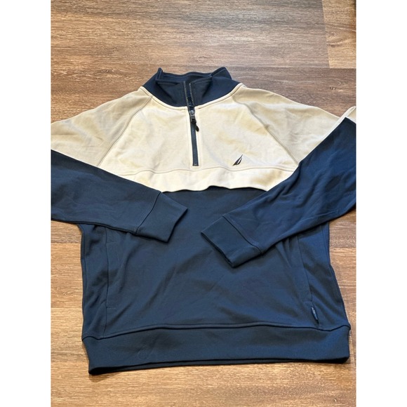 Nautica Quarter Zip Pullover Colorblock Sweatshirt men's size Small - Picture 1 of 2
